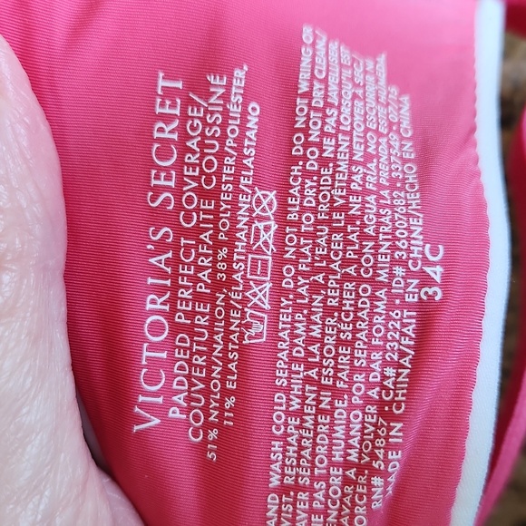 Victoria's Secret Padded Perfect Coverage Bra sz 34C‎ - Picture 11 of 11